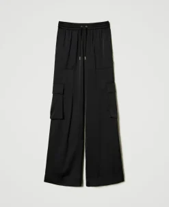 Pantaloni Cargo In Raso