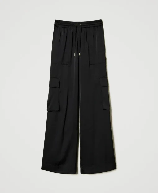 Pantaloni Cargo In Raso