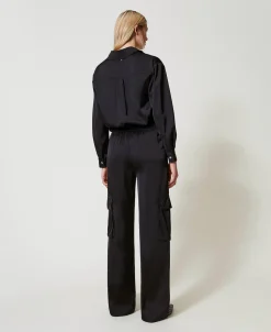 Pantaloni Cargo In Raso