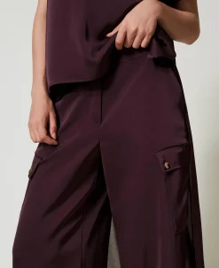 Pantaloni Cargo In Raso