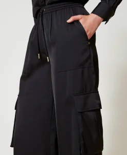 Pantaloni Cargo In Raso