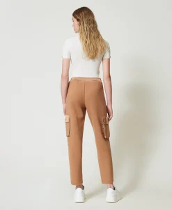Pantaloni Cargo In Tessuto Scuba E Raso