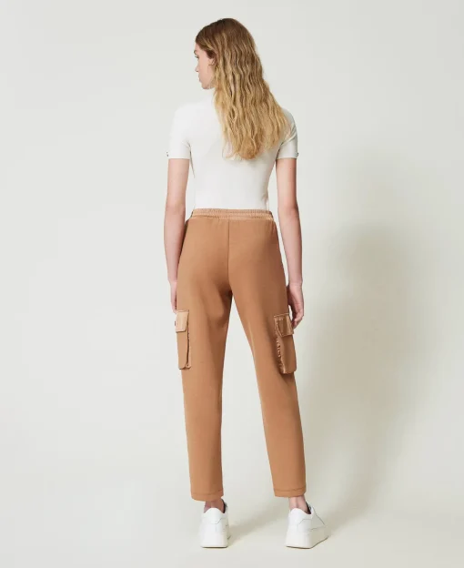 Pantaloni Cargo In Tessuto Scuba E Raso