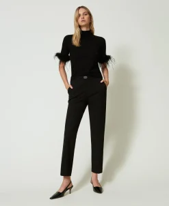 Pantaloni Con Cinturino Oval T E Piega