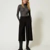 Pantaloni Cropped A Vita Alta