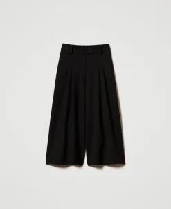 Pantaloni Cropped A Vita Alta