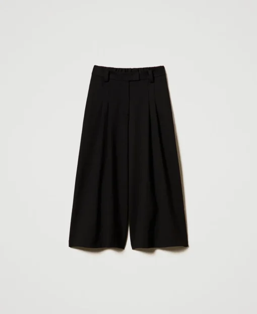 Pantaloni Cropped A Vita Alta