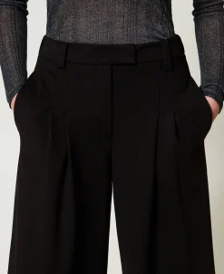 Pantaloni Cropped A Vita Alta