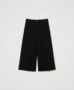 Pantaloni Cropped Con Cinturino Oval T