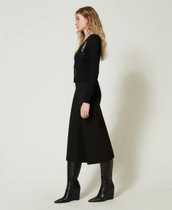 Pantaloni Cropped Con Cinturino Oval T