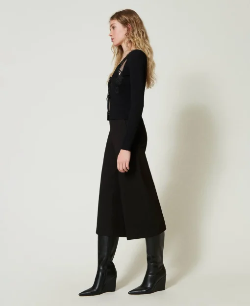 Pantaloni Cropped Con Cinturino Oval T