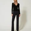 Pantaloni Flare A Vita Alta