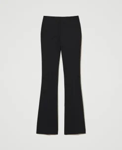 Pantaloni Flare A Vita Alta