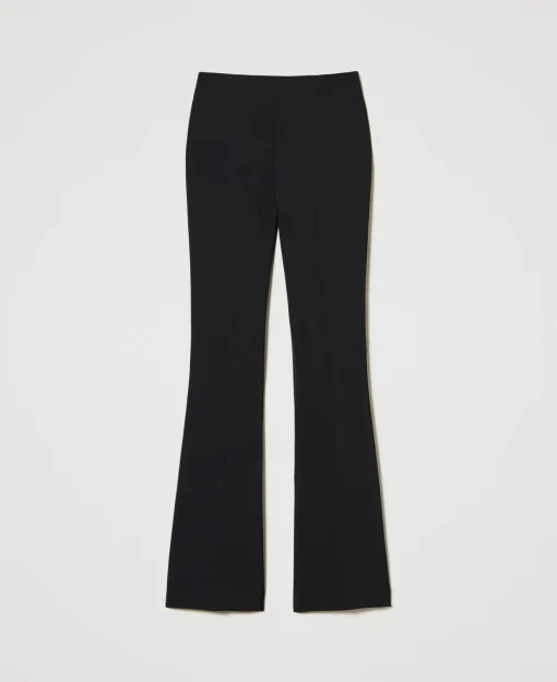 Pantaloni Flare A Vita Alta