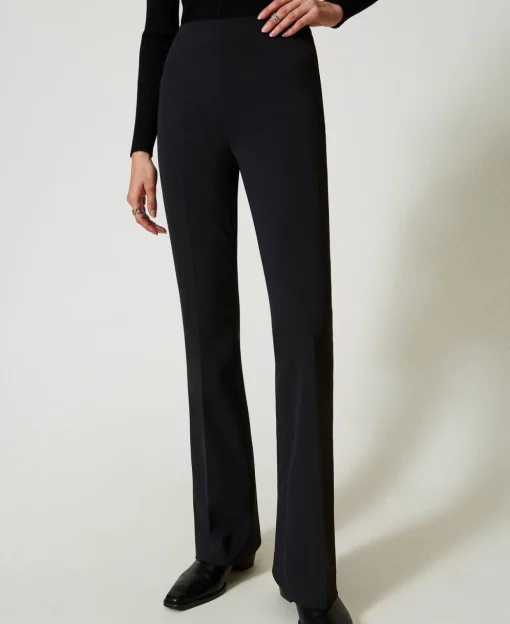 Pantaloni Flare A Vita Alta