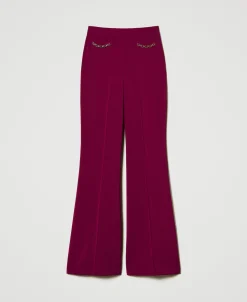 Pantaloni Flare Con Catena Oval T