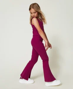 Pantaloni Flare Con Spacco