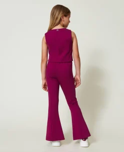 Pantaloni Flare Con Spacco