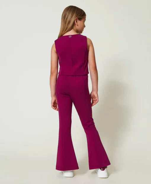 Pantaloni Flare Con Spacco