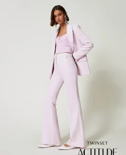 Pantaloni Flare In Crêpe Cady