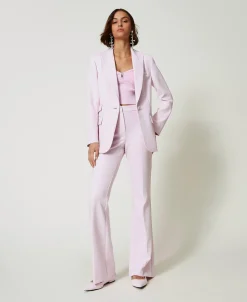 Pantaloni Flare In Crêpe Cady