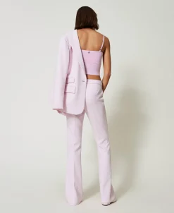 Pantaloni Flare In Crêpe Cady