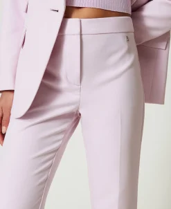 Pantaloni Flare In Crêpe Cady