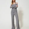 Pantaloni Flare In Filato Treeblend Con Trecce