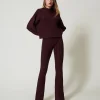 Pantaloni Flare In Maglia A Trecce