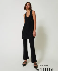 Pantaloni Flare In Maglia