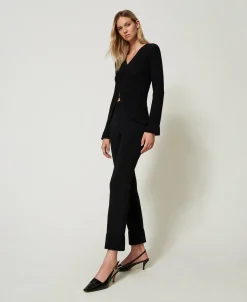 Pantaloni Flare In Maglia