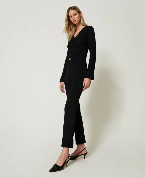 Pantaloni Flare In Maglia