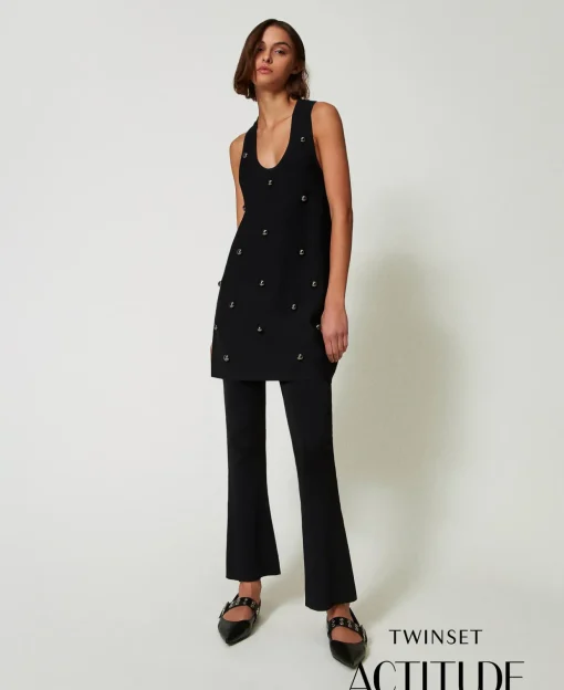 Pantaloni Flare In Maglia