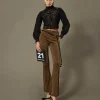 Pantaloni Flare In Maglia Con Lurex