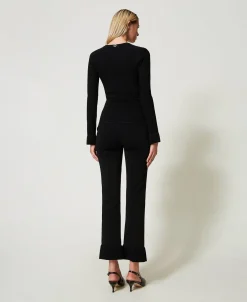 Pantaloni Flare In Maglia