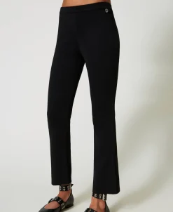 Pantaloni Flare In Maglia