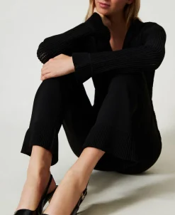 Pantaloni Flare In Maglia