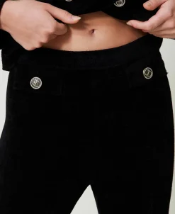 Pantaloni Flare In Maglia Con Bottoni Oval T