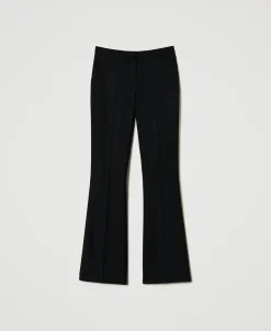 Pantaloni Flare In Serge Misto Lana