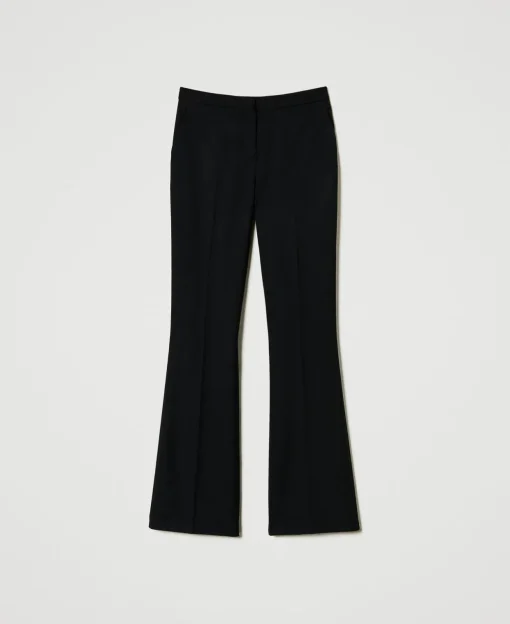 Pantaloni Flare In Serge Misto Lana