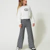 Pantaloni In Maglia Jacquard Pied De Poule