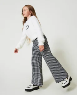 Pantaloni In Maglia Jacquard Pied De Poule