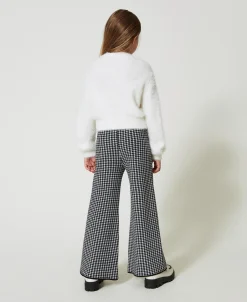 Pantaloni In Maglia Jacquard Pied De Poule