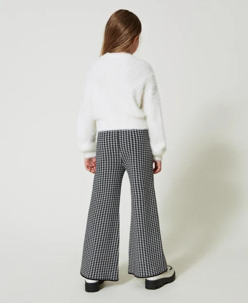 Pantaloni In Maglia Jacquard Pied De Poule