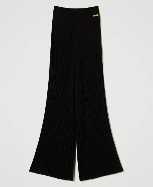 Pantaloni In Maglia Plissé