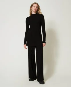Pantaloni In Maglia Plissé