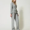 Pantaloni In Misto Lana Con Piega