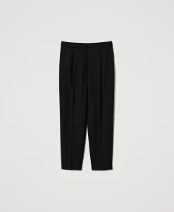 Pantaloni In Serge Misto Lana