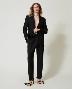 Pantaloni In Serge Misto Lana