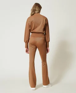 Pantaloni In Tessuto Scuba Jacquard